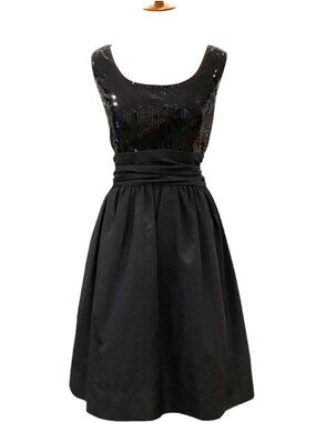 Vintage Plus Size Cocktail Dress 16 Black Semi Formal Retro 1X Homecoming 50s